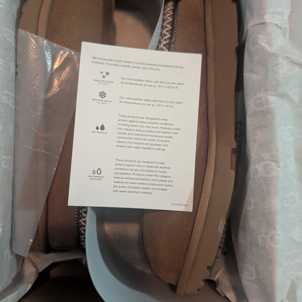 Ugg women’s Tasman size 7 women’s or 5 kids in chestnut New In Box - Picture 4 of 7